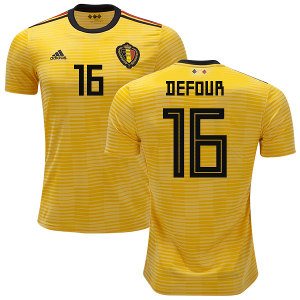 Belgium #16 Defour Away Soccer Country Jersey
